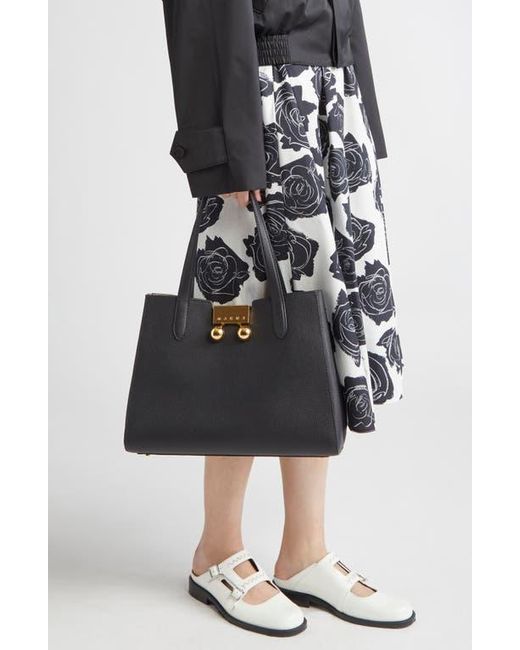 Marni Black Small Trunkaroo Leather Tote