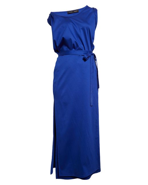 Proenza Schouler Blue Lynn Tie Back Organic Cotton Jersey Midi Dress