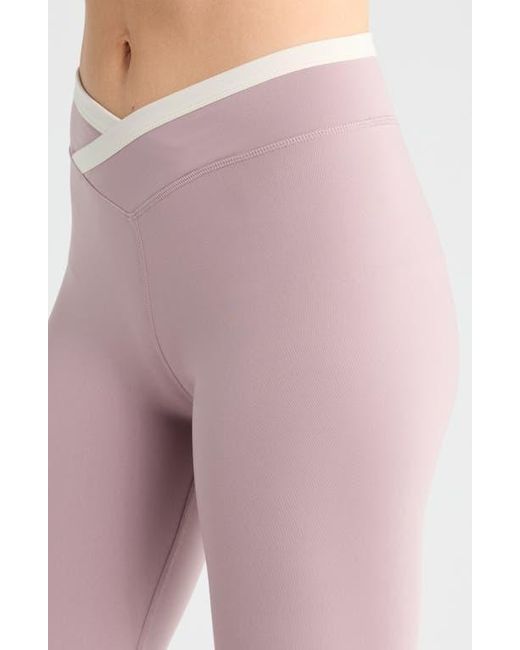 PacSun Pink Contrast Crossover Flare Leggings