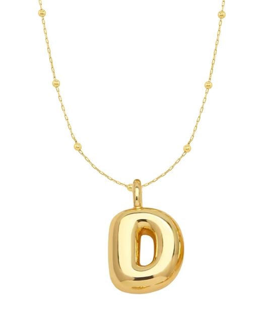 Emma Rae Metallic 14K Plated Bubble Initial Pendant Necklace