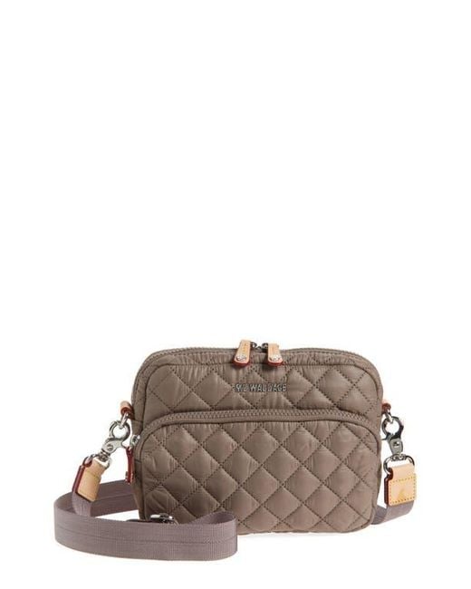 MZ Wallace Brown Small Metro Quilted Nylon Camera Bag