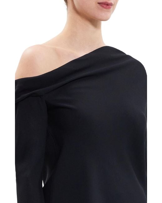 Theory Blue Rosina One-shoulder Top