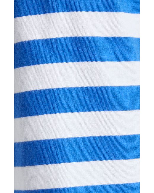 Drake's Blue Stripe Cotton Hiking T-shirt for men