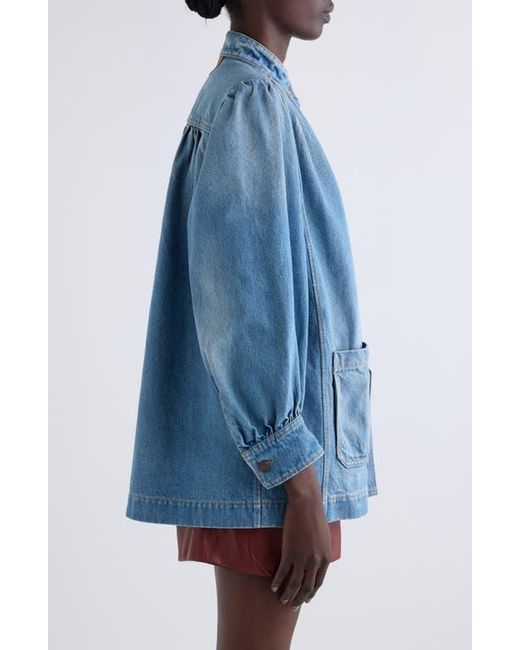 Chloé Blue Puff Sleeve Denim Jacket