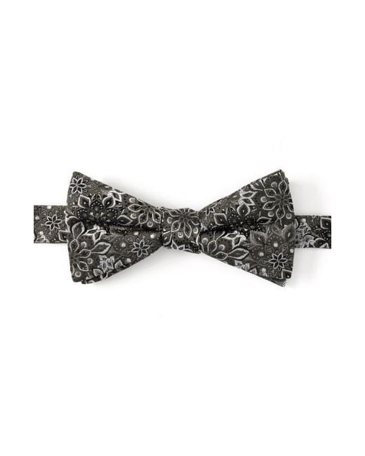 Cufflinks Inc. Gray Kaleido Floral Charcoal Silk Bow Tie for men