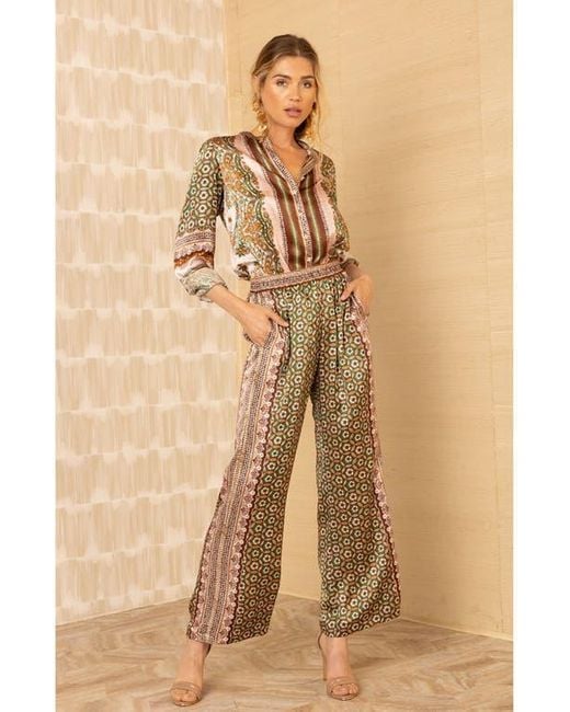Hale Bob Natural Rosalyn Charmeuse Pant