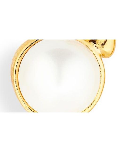 Oscar de la Renta Metallic Small Heart Faux Earrings