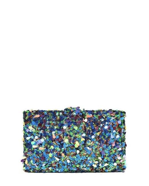 Simitri Blue Melange Sequin Kitsch Clutch