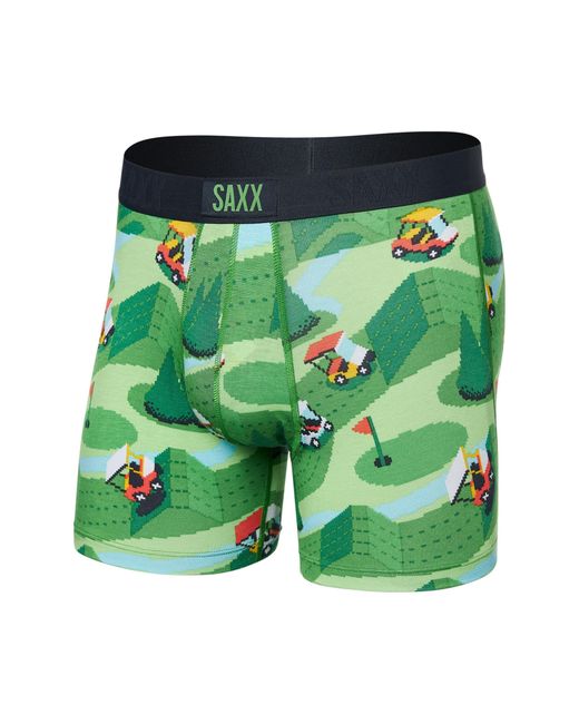 Saxx Underwear Co. Green Vibe Super Soft Slim Fit Boxer Briefs for men