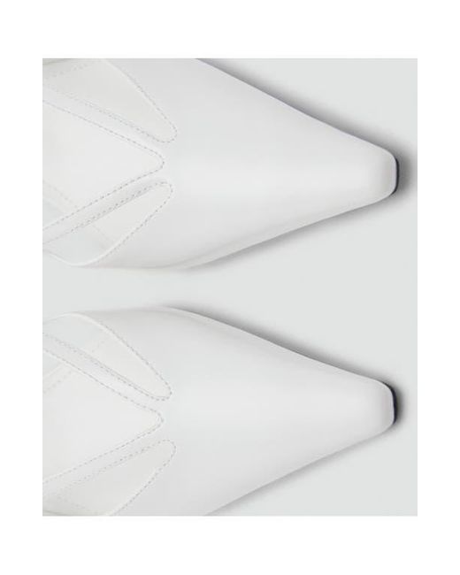 Mango White Slingback Kitten Heel Pump