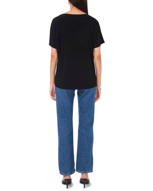 Vince Camuto Black High-Low Relaxed Fit T-Shirt
