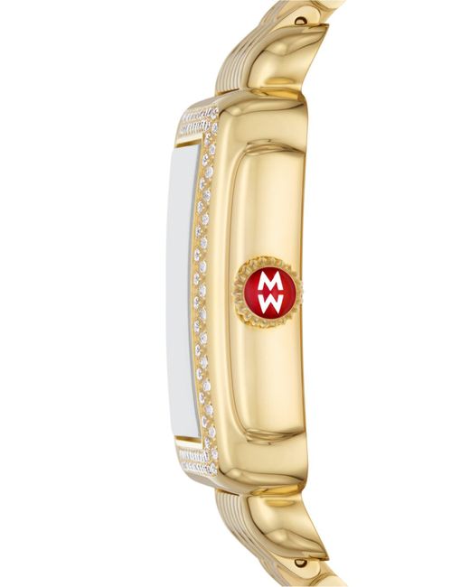 Michele Metallic Deco Mid Diamond Dial Watch Head & Bracelet