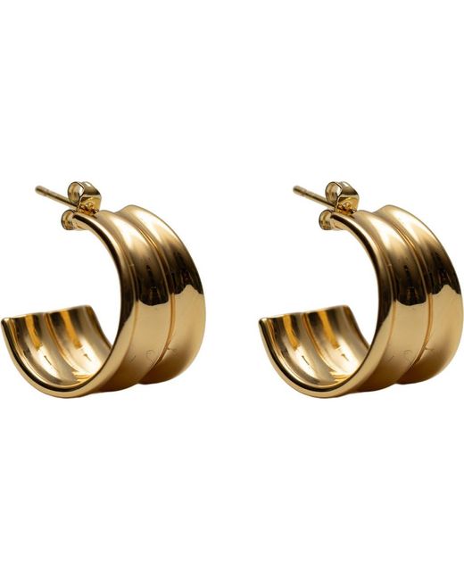 Argento Vivo Sterling Silver Metallic Small Double Row Hoop Earrings
