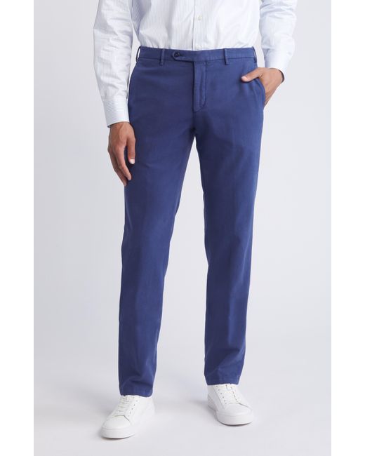 Zanella Blue Parker Flat Front Stretch Pants for men