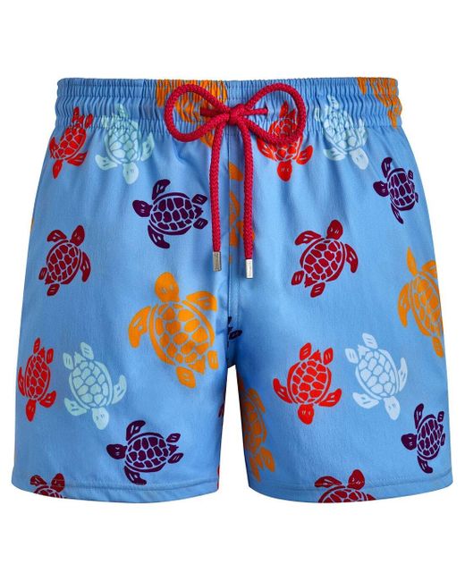 Vilebrequin Blue Tortues Multicolores Stretch Swim Trunks for men