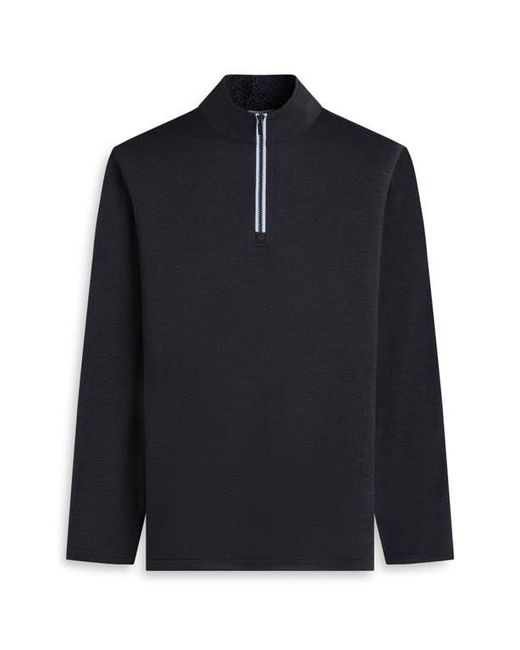 Bugatchi Blue Quarter Zip Pullover for men