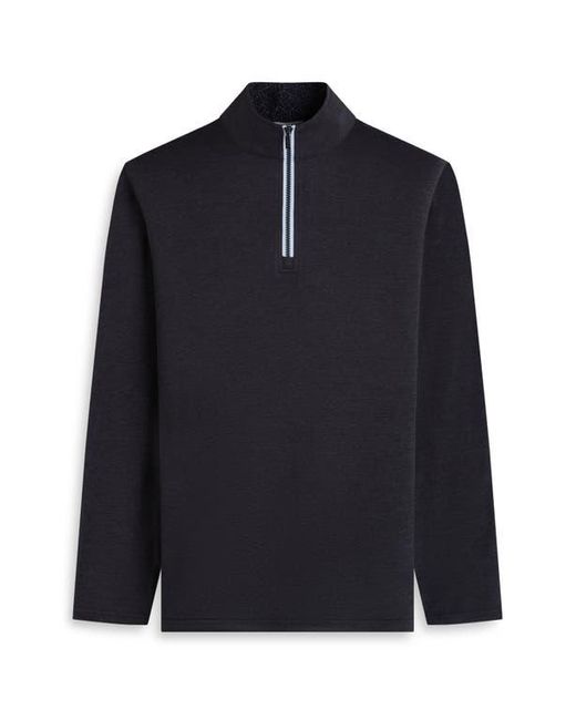 Bugatchi Blue Quarter Zip Pullover for men