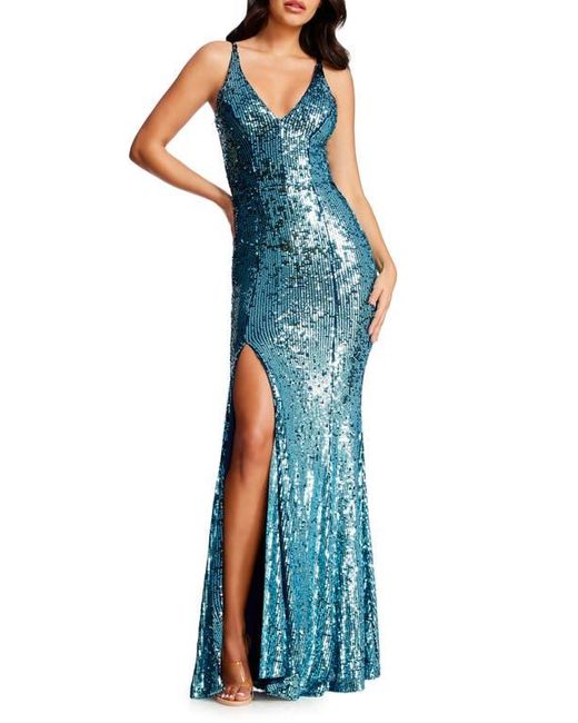 Dress the Population Blue Iris Sequin Gown