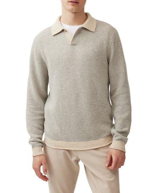 Rodd & Gunn Gray Marlin Cotton & Wool Blend Johnny Collar Sweater for men