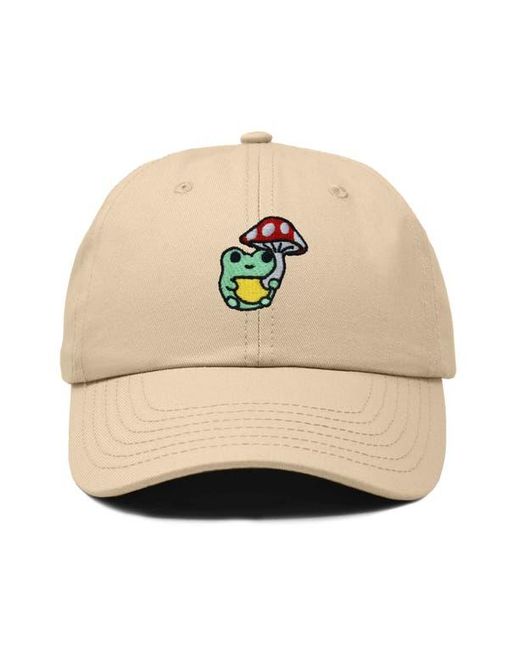 Alix Natural Mushroom Frog Embroidered Hat