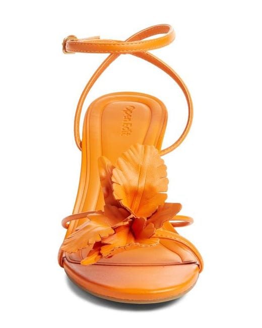 Open Edit Orange Zuri Ankle Strap Sandal