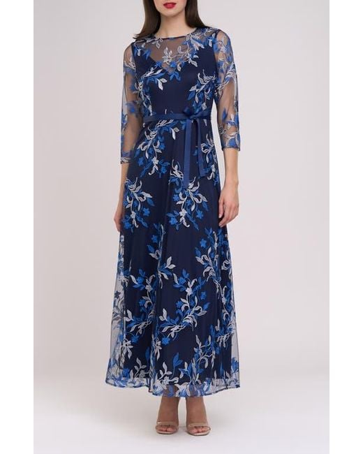 JS Collections Blue Stefania Ankle Gown