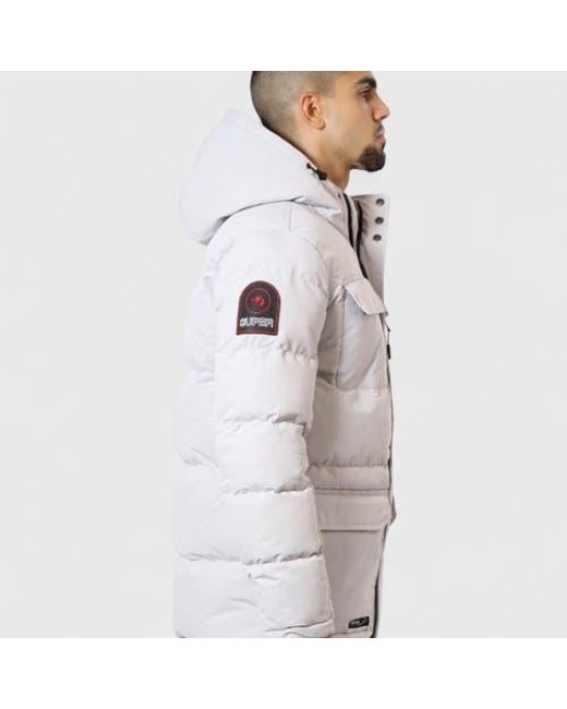 canada weather gear Gray Heavyweight Hooded Puffer Jacket for men