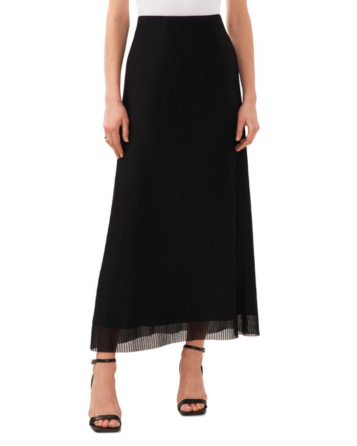 Halogen® Black Halogen(r) Pleated Mesh Maxi Skirt