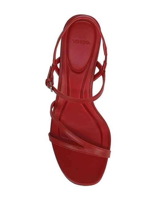 Vince Red Marcela Ankle Strap Sandal
