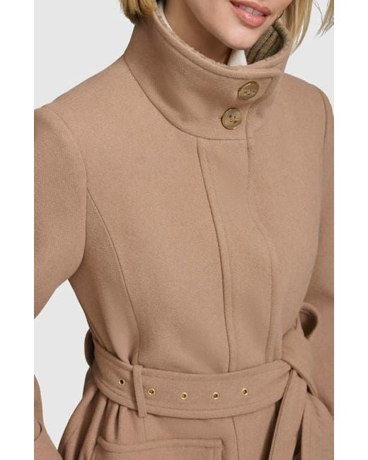 Andrew Marc Natural Scout Wool Blend Trench Coat
