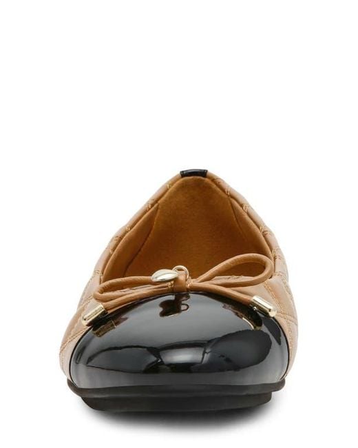 Anne Klein Black Luci Cap Toe Ballet Flat