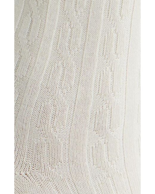 Hue White Cable Crew Socks
