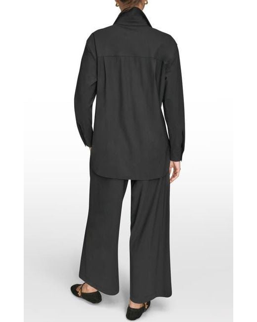 Donna Karan Black Front Button Shirt