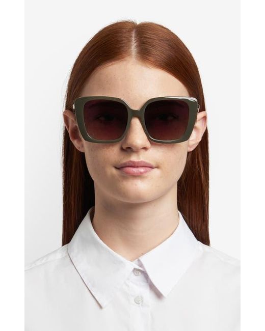 Fossil Brown 54Mm Gradient Square Sunglasses