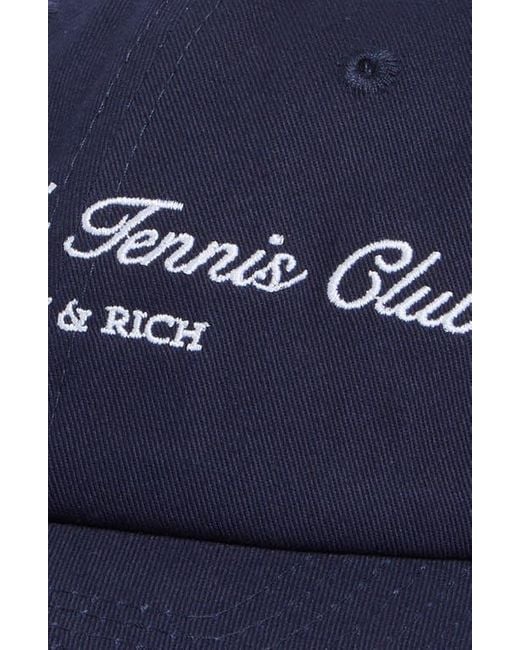 Sporty & Rich Blue New York Tennis Club Cotton Twill Baseball Cap