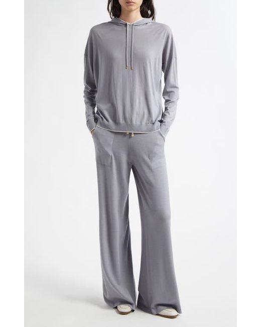Eleventy Gray Wool Knit Drawstring Pants