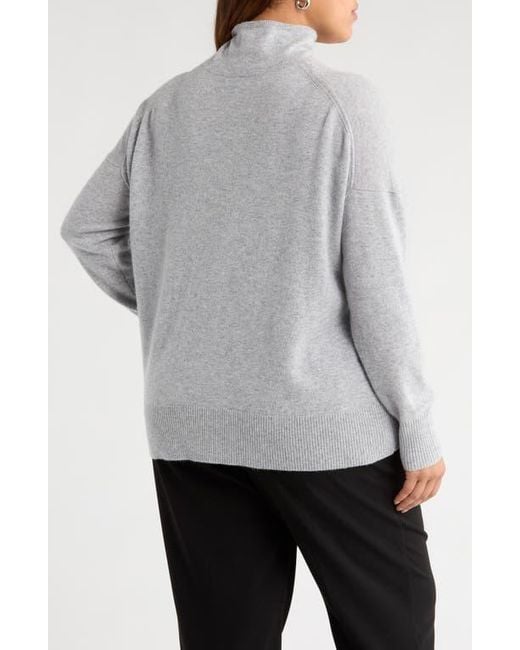 Nordstrom Gray Oversize Cashmere Turtleneck Sweater