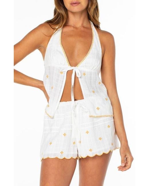 Roxy White Fairweather Halter Top