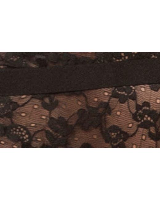 MAPALE Black Lace Open Gusset Bodysuit