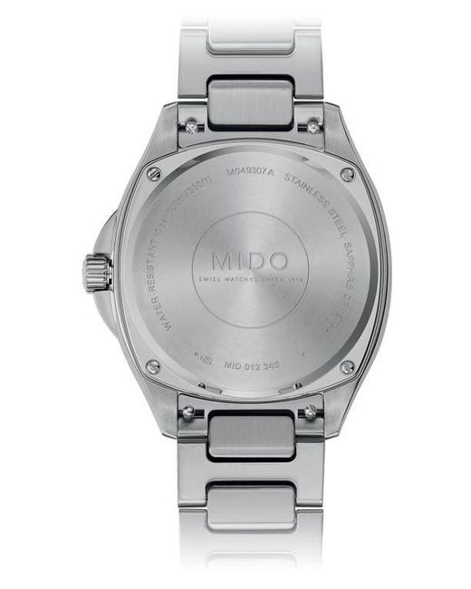 MIDO Gray Multifort Square Automatic Bracelet Watch, 35Mm