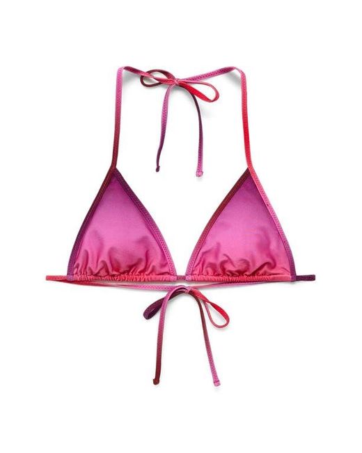 Mango Red Metallic Ombré Triangle Bikini Top