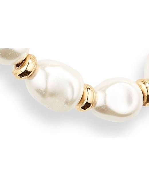 Nordstrom White Imitation Pearl Hoop Earrings