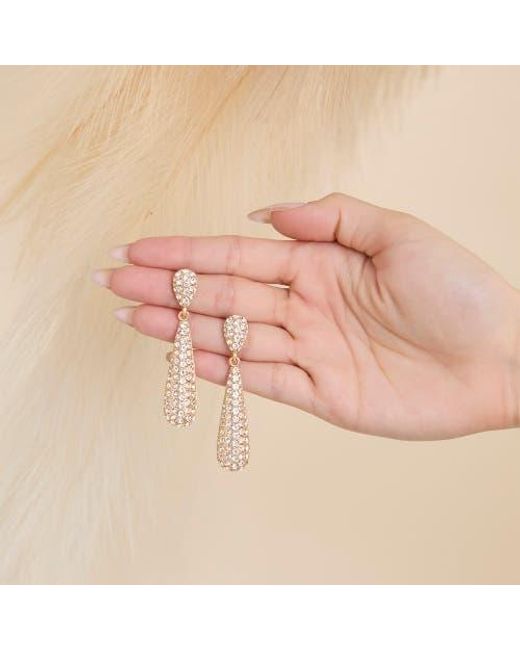 Jessica Simpson White Crystal Drop Earrings