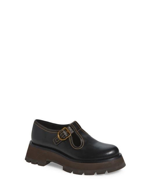 3.1 Phillip Lim Black Kate Lug Sole Mary Jane Loafer