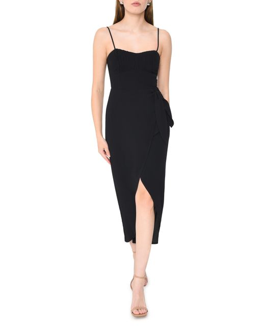 Wayf Black Kimberly Sleeveless High-low Maxi Dress