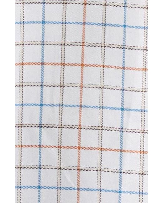 Scott Barber White Windowpane Prep Cotton Twill Button-Down Shirt for men
