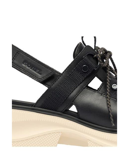 Sorel Black Rein Cb Lace-Up Platform Sandal