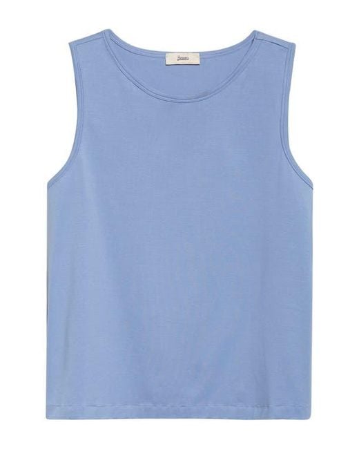 Herno Blue Cotton Jersey Shell