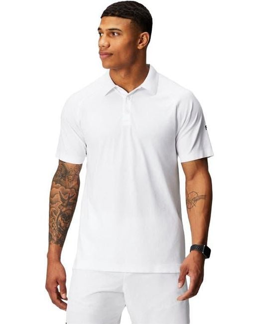 Fabletics White The Training Day Polo for men