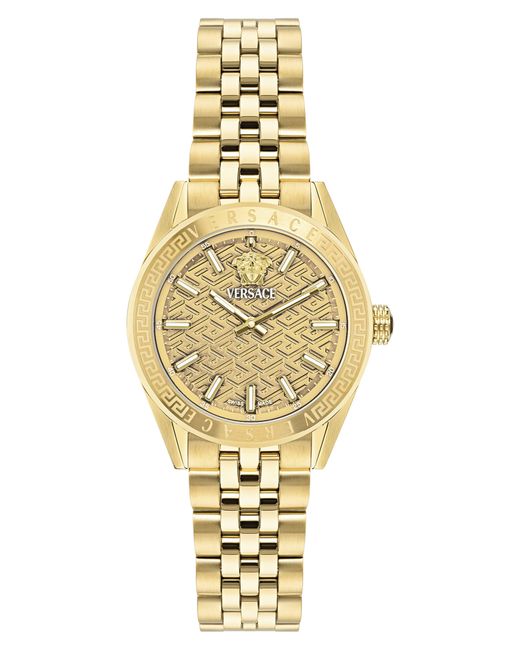 Versace Metallic V-Code Bracelet Watch, 36Mm